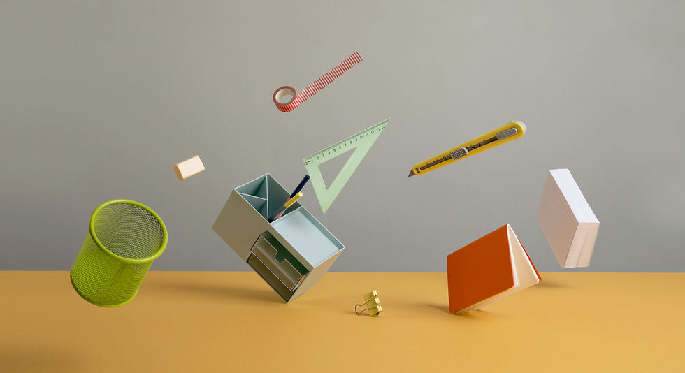 Meeting documents flat lay